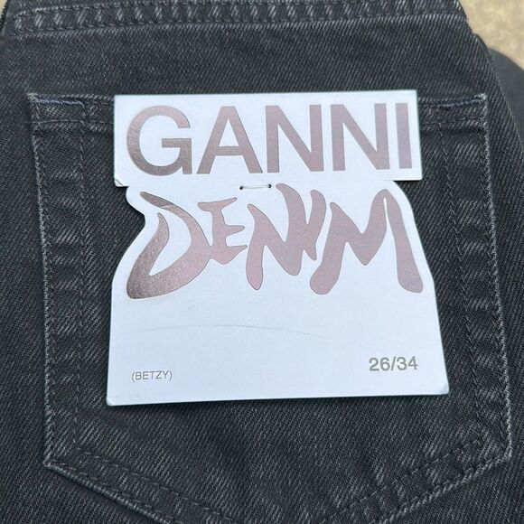 Ganni Black Jeans with Classic Twill Weave - Picture 4 of 5